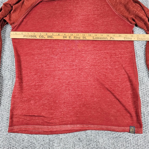 Lucky Brand Venice Burnout Long Sleeve Crewneck Raglan T Shirt Red M Mens - Picture 4 of 6